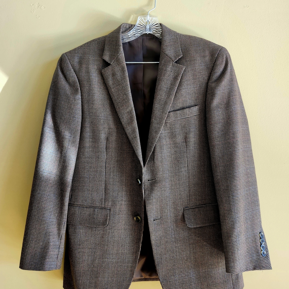 Andrew Fezza Checkered Brown Blazer